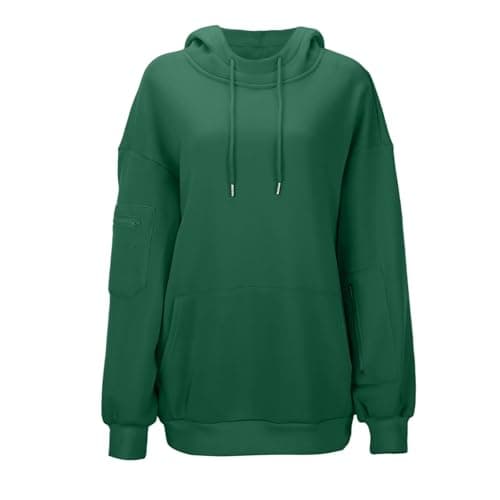 Travel Hoodie with Eye Mask Built-in Oversized Airplane Hoodie Long Sleeve Sweatshirt Pullover Solid Color Comfort Hoodies for Women Uk Autumn Winter Thermal Tops Streetwear Casual Fashion — view 4