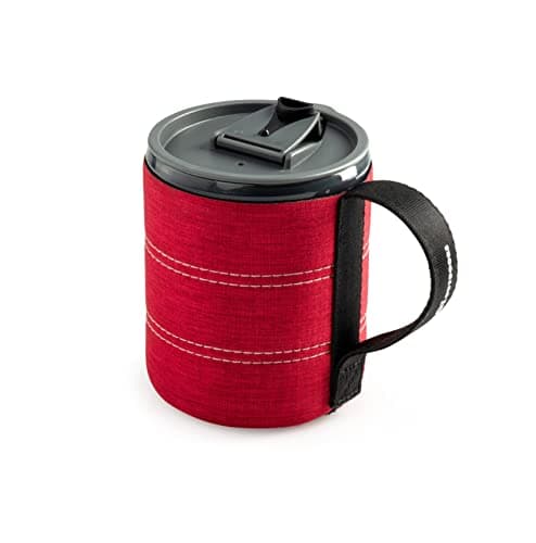 GSI Outdoors Backpacker Neoprene Mug I Infinity Lightweight BPA-Free Mug for Camping & Outdoors, 17 unces, Heathered Red — view 2