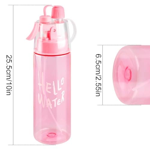 Thyonta 580ML Mist Spray Water Bottle, Leakproof Sports Drinking Bottle with Cooling Spray Function, Wide Mouth Hydration Bottle with Carry Strap for Gym, Cycling, Hiking and Outdoor Activities — view 2