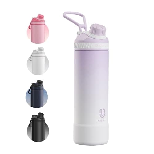 Mgacheer 750ml Insulated Metal Water Bottle with Spout Lid(Lavender)