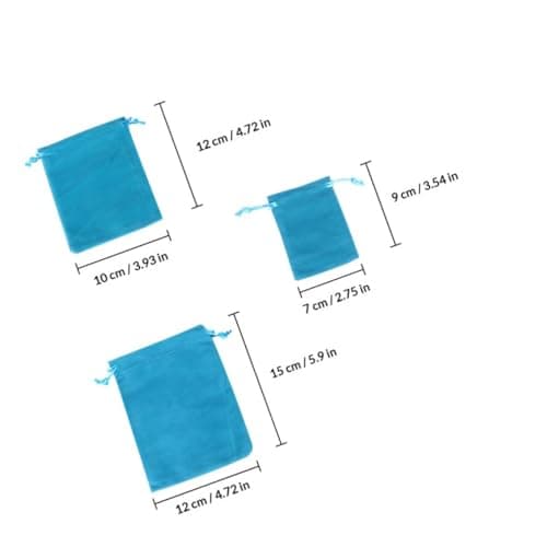 12pcs Blue Velour Drawstring Storage Bag for Power Bank and USB Cable — view 2