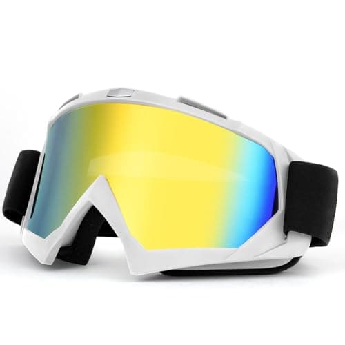 HOTUT Bike Motorcycle Goggles for Riding, Dirt, Ski, ATV, Racing, Windproof & Dustproof Dirt Bike Motocross Goggles, UV400 Eyewear Padded Soft Thick Foam, Motocross Helmet Windproof Glasses for Adults