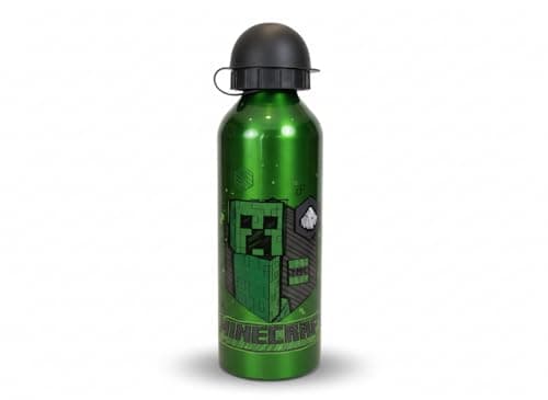Minecraft Aluminium Water Bottle Set – Pack of 3 Assorted Designs, 500ml Leak-Proof Screw Cap, BPA-Free, Lightweight & Durable for Kids, School, Sports, Travel, Green — view 5