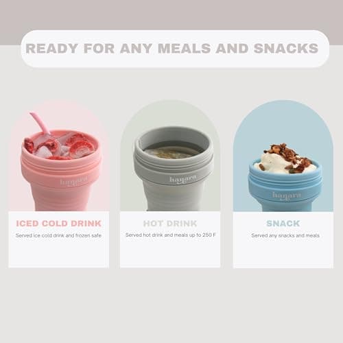 HANARA Collapsible Cup with Reusable Straw – 18 Oz (550 Ml), Portable Travel Mug, BPA-Free, Leak-Proof, Microwave & Dishwasher Safe, Multi-Purpose for Hot & Cold Drinks – Beige — view 6
