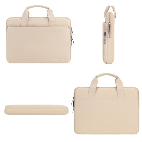 DOMISO 16 inch Water-Resistant Laptop Sleeve Bag Carrying Case with Handle for 16" Dell/HP Pavilion Envy/ThinkPad IdeaPad/ASUS Vivobook,Beige — view 4
