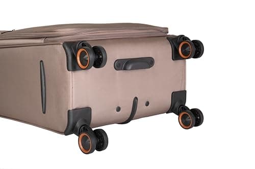 METZELDER Soft Retro Expandable Large Volume TSA Lock Suitcase, Taupe (Tan), M - Medium - 79/93 L - 67x42x28 cm - 3,4 kg, Soft canvas cabin suitcase, large size, expandable, 360° multi-directional — view 4