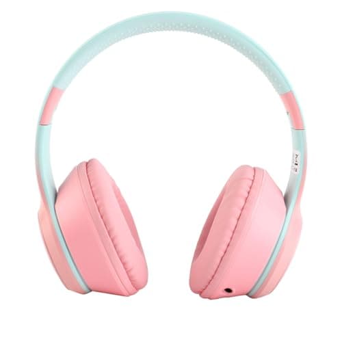 Cocoarm BT Wireless On-Ear Headphones,LED Light,18-Hour Playtime,HD Sound,Gradient Design,Foldable Travel Headphones with 5.2,Stainless Steel Headband,Kids (Pink)