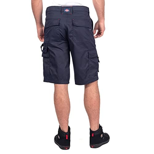 Lee Cooper Classic Multi Pocket Cargo Heavy Duty Easy Care Workwear Shorts, Navy, 38W — view 3