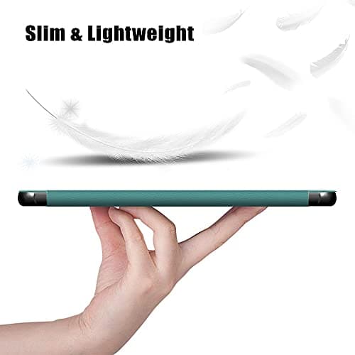Trifold Stand Case for 10 inch Tablets 2023, TOKILO Slim Lightweight Stand Hard Back Shell Smart Cover with Auto Wake/Sleep, Un Fit for LG10 Tablet, Green — view 4