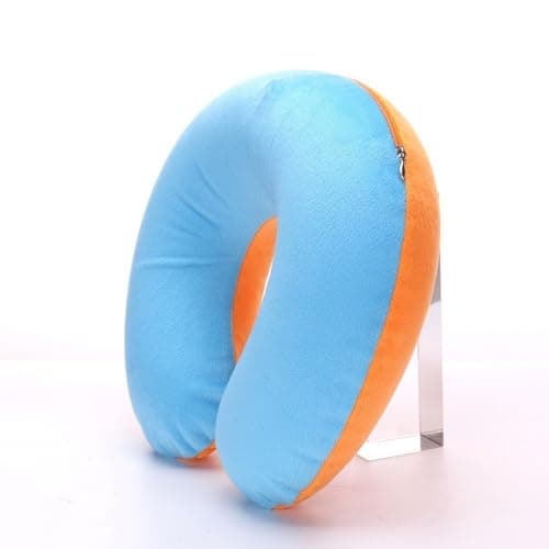 ulafbwur U-Shaped Travel Pillow Support Neck Neck Pillow Cushion U-Shaped Pillow Practical Blue & Yellow One Size — view 2