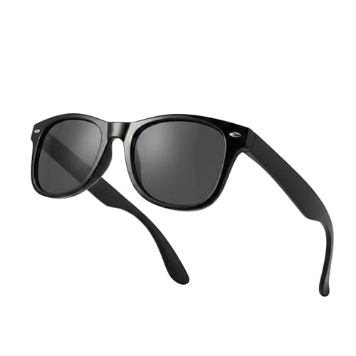 Komonee Drifter Sunglasses UV400 Protection Matt Black Classic Style Retro Sun Shades Eye Glasses Unisex For Men Women Cycling Sports Fishing Travel – Lightweight Frame Fashion Eyewear Outdoors