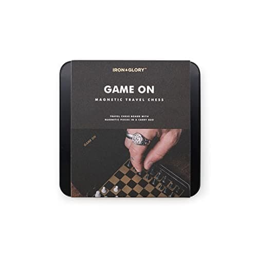 Iron & Glory Travel Chess Set | Travel Games For Adults | Board Games | Chess Set | Magnetic Game | Portable Mini Size | Classic Strategy Game for Family | Magnetic Board & Pieces | Pouch Included — view 4
