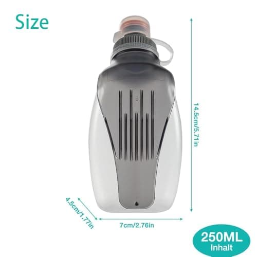 Shirene Running Water Bottle,250ml Leakproof Soft Bottle for Running Jogging and Cycling Ideal for Runnings Belts Hydration Belts or Vests Small and Portable The Perfect Companion for Outdoor Sports — view 3
