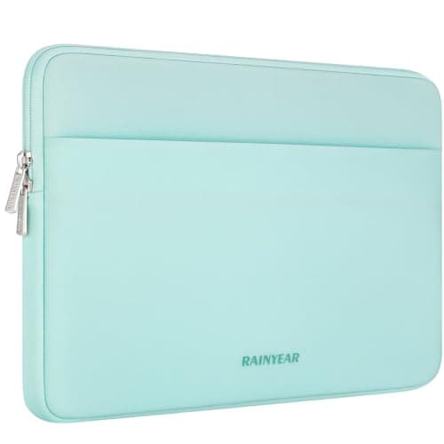 RAINYEAR 13.3-14 Inch Laptop Sleeve Soft Case with Front Pocket, Mint Green