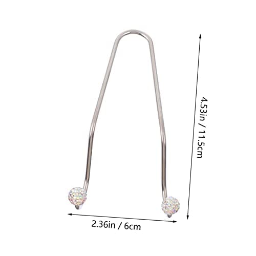 JECOMPRIS 4pcs Car Seat Back Storage Hooks, Stainless Steel with Diamond Detail, Space-saving Headrest Hangers for Handbags and Groceries, Silver — view 2