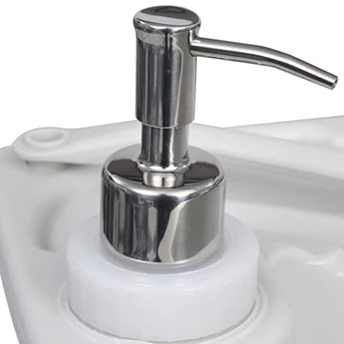 vidaXL Portable Camping Toilet and Handwash Stand Set Grey — view 5