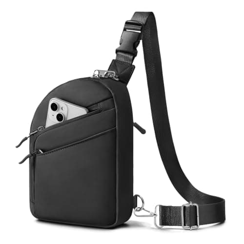 TOPEAST Anti Theft Crossbody Bag for Women Men, Small Sling Bag Crossbody Bags for Women Travel Sport Hiking Workout, Black, S, Anti-theft Crossbody Travel Bag for Women Men Black