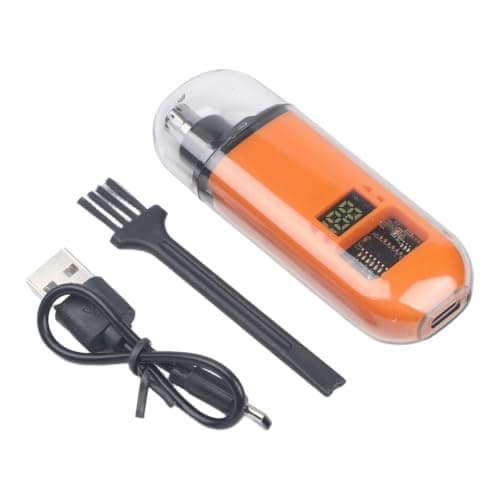 Men's Rechargeable Electric Nose Hair Trimmer Featuring Digital Display, Stainless Steel Blades for Accurate and Comfortable Hair Removal (Display Orange) — view 2