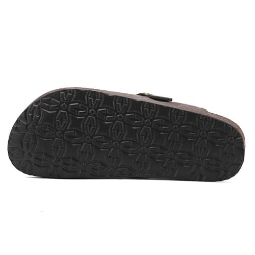Polar Women’s Slip-On Clogs with Cork Footbed, Faux Suede Upper and Adjustable Strap, Comfortable Indoor Outdoor Casual Shoes - Mocha 7 UK — view 6