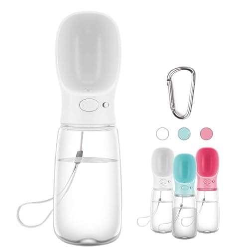COTOP Portable Dog Water Bottle 350/550ml, Pet Water Dispenser Antibacterial Food Grade Leak Proof Dog Cat Travel Drink Bottle Bowl, Pet Outdoor Drinking Cup Dog Gift (550ml, white) — view 2