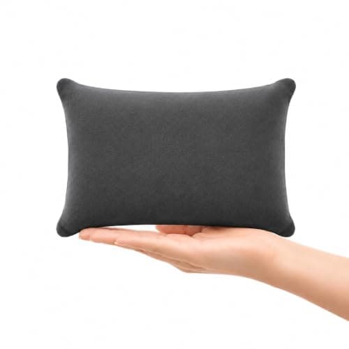 Black Mini Pillow Small Rectangle Cushion for Neck and Lumbar Support