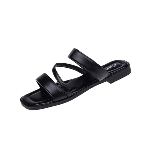 Yolimok Summer Slippers Women 2026 Strap Sandals Dressy Flat Slip On Ladies Slippers Comfortable Memory Foam Vegan Leather Slides Casual Holiday Essentials Travel Dress Comfy Lightweight Beach Shoes — view 4