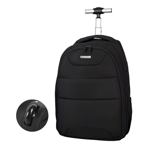 Hivexagon 32L Rolling Backpack,Wheeled Backpack Comfort Casual Durable and Effortlessly to Carry Laptop Books and Documents, Hidden Shoulder Straps for Business Travel