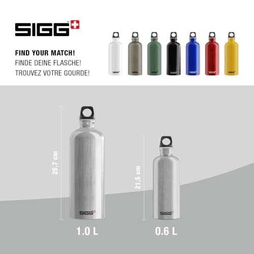 Sigg - Aluminium Water Bottle - Traveller Alu - Swiss Made - Suitable For Carbonated Drinks - Leakproof - Lightweight - BPA Free - Silver - 0.6 L — view 5