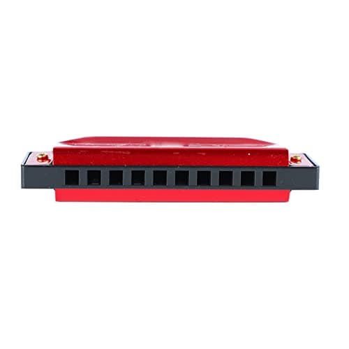 Harmonica, 10 Hole 20 Tune Aluminium Stainless Steel for Beginners Kids Music Lovers Outdoor Practice Blues Sessions Travel Entertainment (Red) — view 4