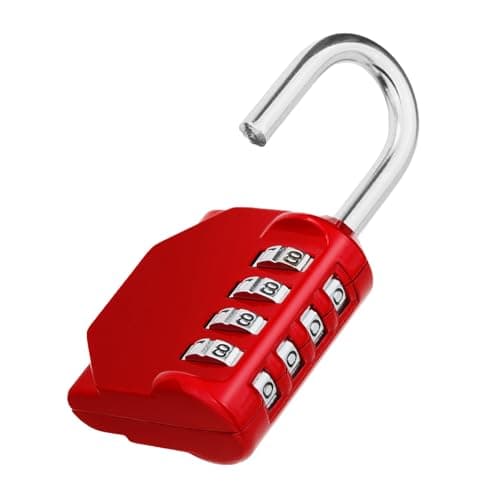 ZHEGE Combination Padlock, 4 Digit Combination Locker Padlock (Red)
