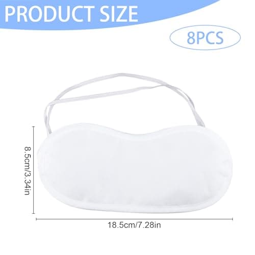 Wellrun 8 Pack White Sleep Masks for Sleeping,Soft Eye Masks for Travel,Game,Sleepover Party,Comfortable Eye Covers for DIY Draw Your Own — view 2