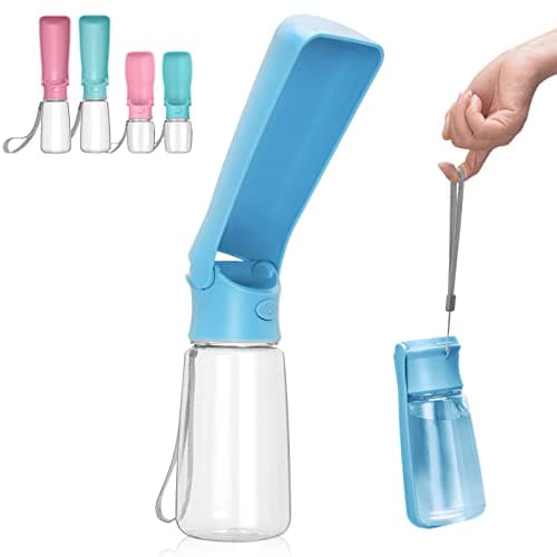 Canareen Foldable Travel Dog Water Bottle for Dog Cat Outdoor(550ml, Blue)