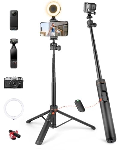 JOILCAN 65" Selfie Stick Tripod for iPhone, Compact Tripod for Pocket 4/3