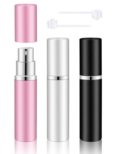 BELEVO Travel Perfume Atomiser Bottle Set - 3 Portable 5ml Mini Spray Bottles for Aftershave, Pocket, Handbag - Refillable Must-Have