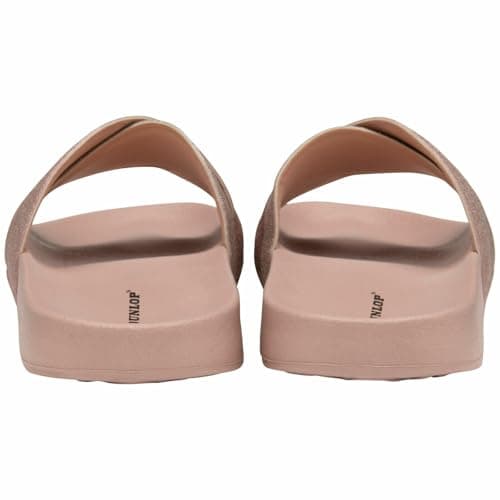 Dunlop Women Flip Flops Sandals – Comfy Toe Post T-Bar Sliders, Casual Flat Shoe Summer Holiday Beach Pool Slipper Open Back Mules - Rose Gold Shimmer Straps UK 6 — view 5