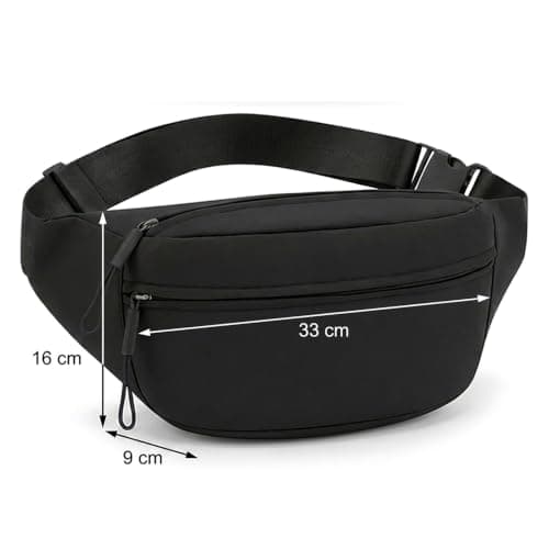 Black Simple Casual Travel Shoulder Bag for Men/Women — view 4