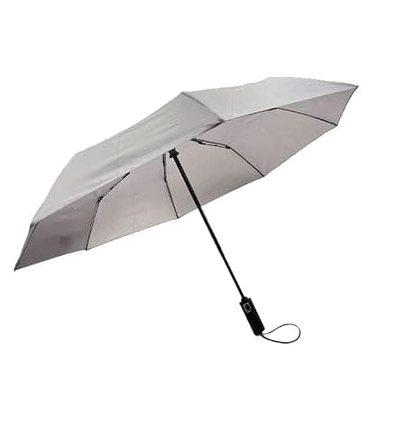 Start and Drive, Travel Umbrellas for Rain, Auto Open Close Durable Strong Compact, Lightweight, Easy to carry, Ideal for Men & Women Umbrella Brolley for Travel (Grey) — view 2