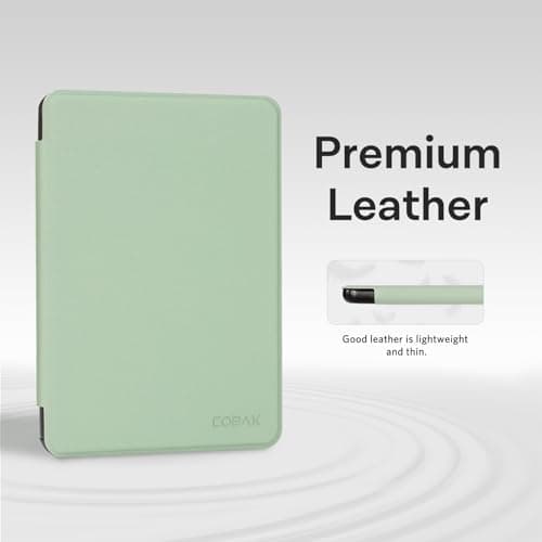 CoBak Magnetic Case for 6" E-Reader 11th Generation 2024 and 2022, Compatible with PopSockets/UGREEN/Anker Magnetic Grip and Stand, Auto Sleep/Wake, Protective Case for Kindle Basic, Agave Green — view 3