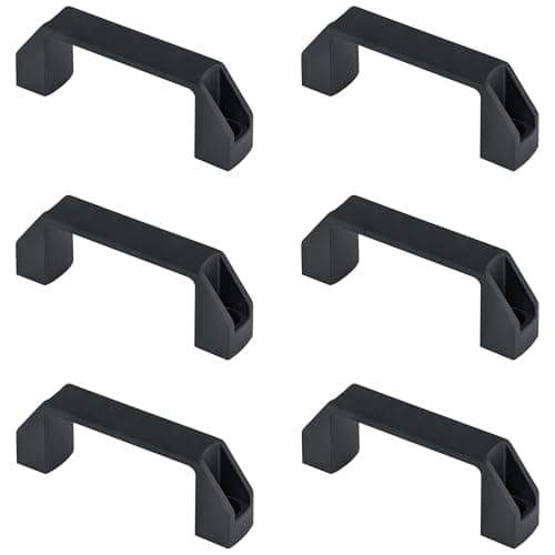 DDHOMIN 6 Pcs Nylon Luggage Pull Handles – Black Rectangular Plastic Handle for Toolbox and Case (90mm)