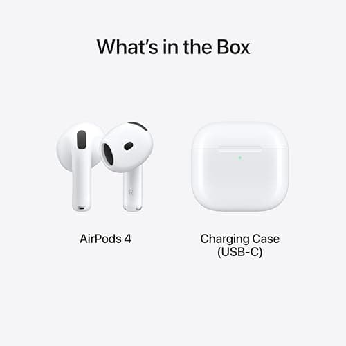 Apple AirPods 4 Wireless Earbuds, Bluetooth Headphones, Personalised Spatial Audio, Sweat and Water Resistant, USB-C Charging Case, H2 Chip, Up to 24 Hours of Battery Life, Effortless Setup for iPhone — view 6