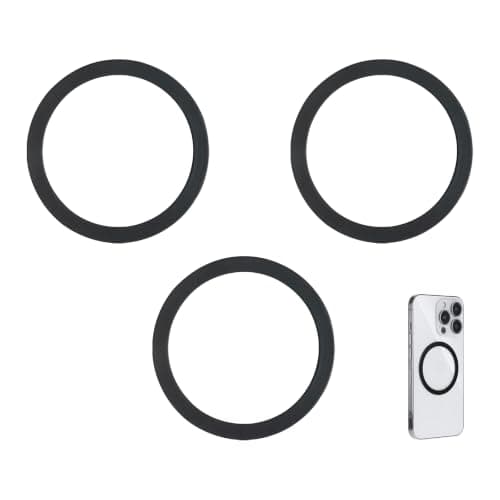 3 PCS Black Universal Metal Ring Stickers, Magnetic Ring Adapters, Compatible with Smartphone Series, Widely Fit for Most Mobile Phones, Practical Magnetic Phone Accessories for Daily Use