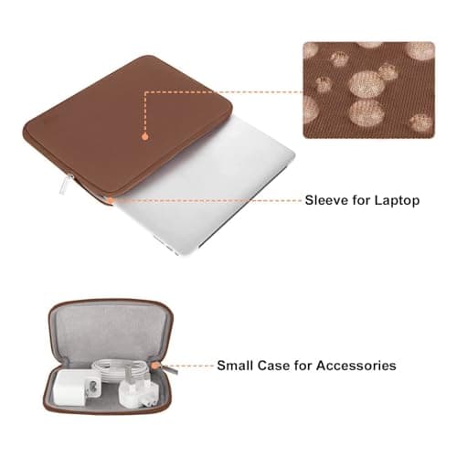 MOSISO 13 inch Laptop Case Neoprene Sleeve with Small Bag,Caramel Brown — view 2