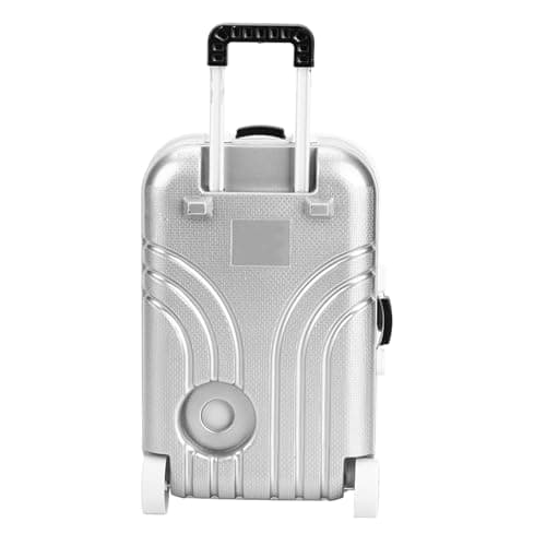 FILFEEL Baby Suitcase Toy, Childs Suitcase, Mini Luggage Box, Cute Plastic Rolling Suitcase Silver — view 5