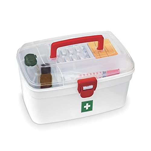 Milton Medicine Storage Box Empty, Lockable First Aid Box for Medication