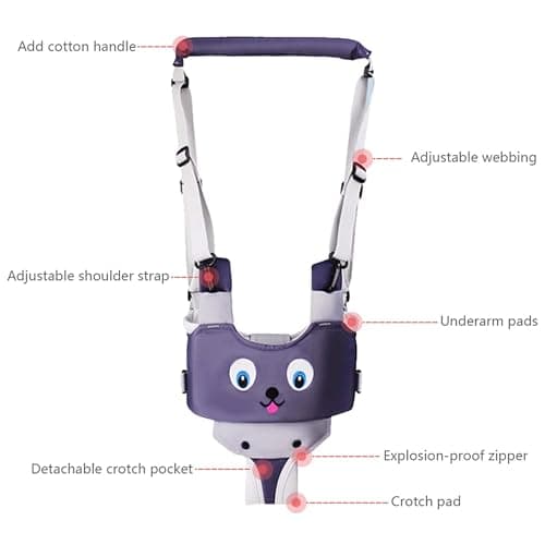 IULONEE Baby Walking Harness Handheld Kid Walker Helper Assistant Belt Grey — view 4