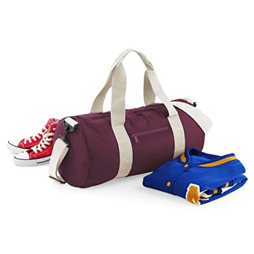 BagBase BG140 Original Barrel Bag - Burgundy/Off White — view 2