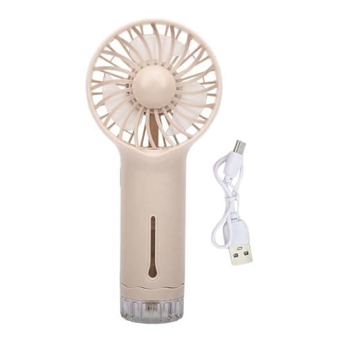 Cryfokt Handheld USB Rechargeable Fan Portable Small Cooling Misting Fan for Outdoor Travel 600mAh Battery (Cream White) — view 6