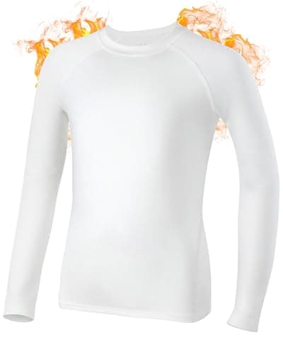 Roadbox Boys' Thermal Base Layer Top, Fleece Lined Long Sleeve for Football