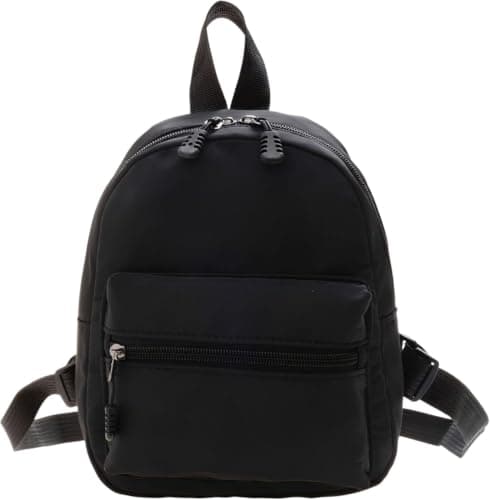 Dooaqiin Small Backpack for Women, Mini Rucksack Compact Daypack, Lightweight Black Backpack with Multiple Pockets, Adjustable Straps for Daily Use, Travel, and Commuting