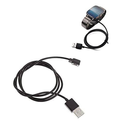 Smartwatch USB Magnetic Charging Cable – Universal Smart Watch Charger, 2 Pin 2.84mm Replacement Wire for Smartwatch, 80cm Black Cord